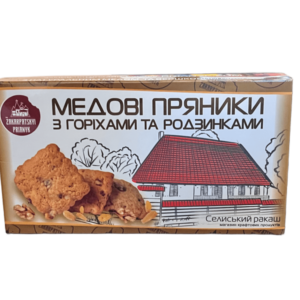 Імбирні пряники з натуральним медом, горіхами та родзинками, 180г