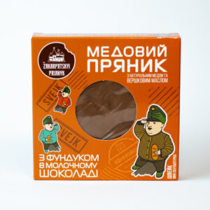 Медово-імбирний пряник з фундуком у молочному шоколаді, 100г